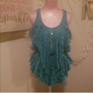 BOGO 50% off! Beautiful aquamarine silk top